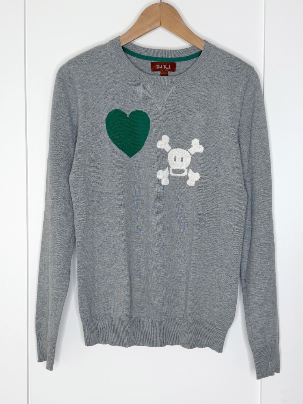 Paul Frank "I Heart Skurvy" Y2K Knit Sweater in Grey Size Large